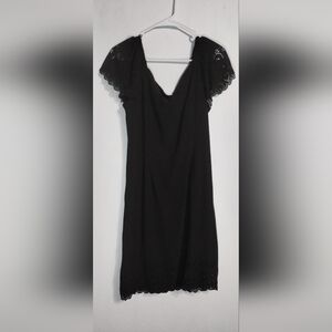 Elle Black Lace Sleeves Dress XL